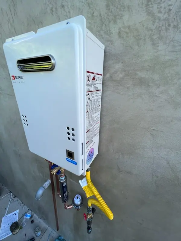 Tankless water heater installation for Grieder homes